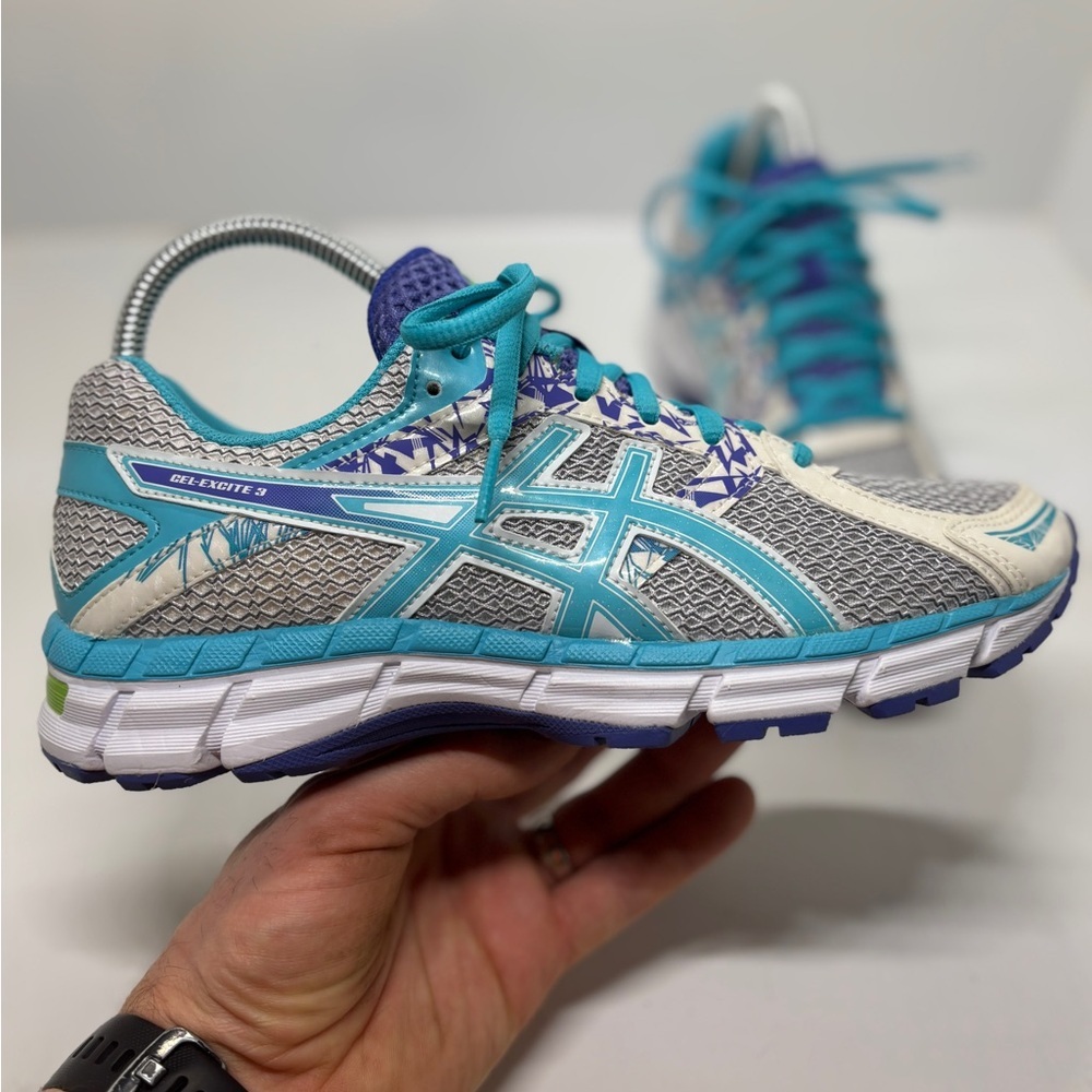 ASICS GEL-Excite 3 Women’s Running Shoe Size 7.5 Blue Teal Silver T5B9N Athletic - Picture 11 of 13